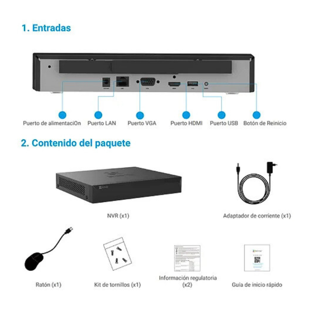 NVR DE ALMACENAMIENTO INALÁMBRICO CON SALIDA HDMI Y VGA EZVIZ X5S - Imagen 6