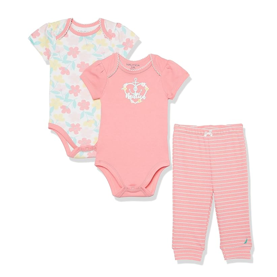 CONJUNTO 3 PIEZAS – BODYS Y PANTALON PARA BEBITA