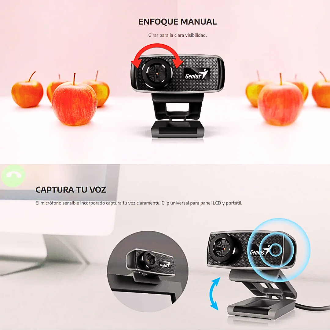 CÁMARA WEB USB HD 720P GENIUS FACECAM 1000X - Imagen 5